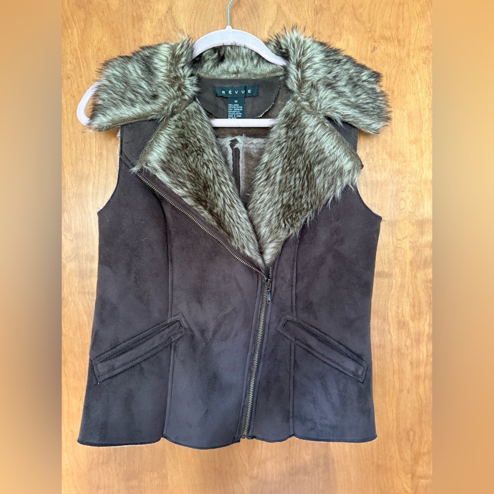 Women's Brown Faux Fur Vest